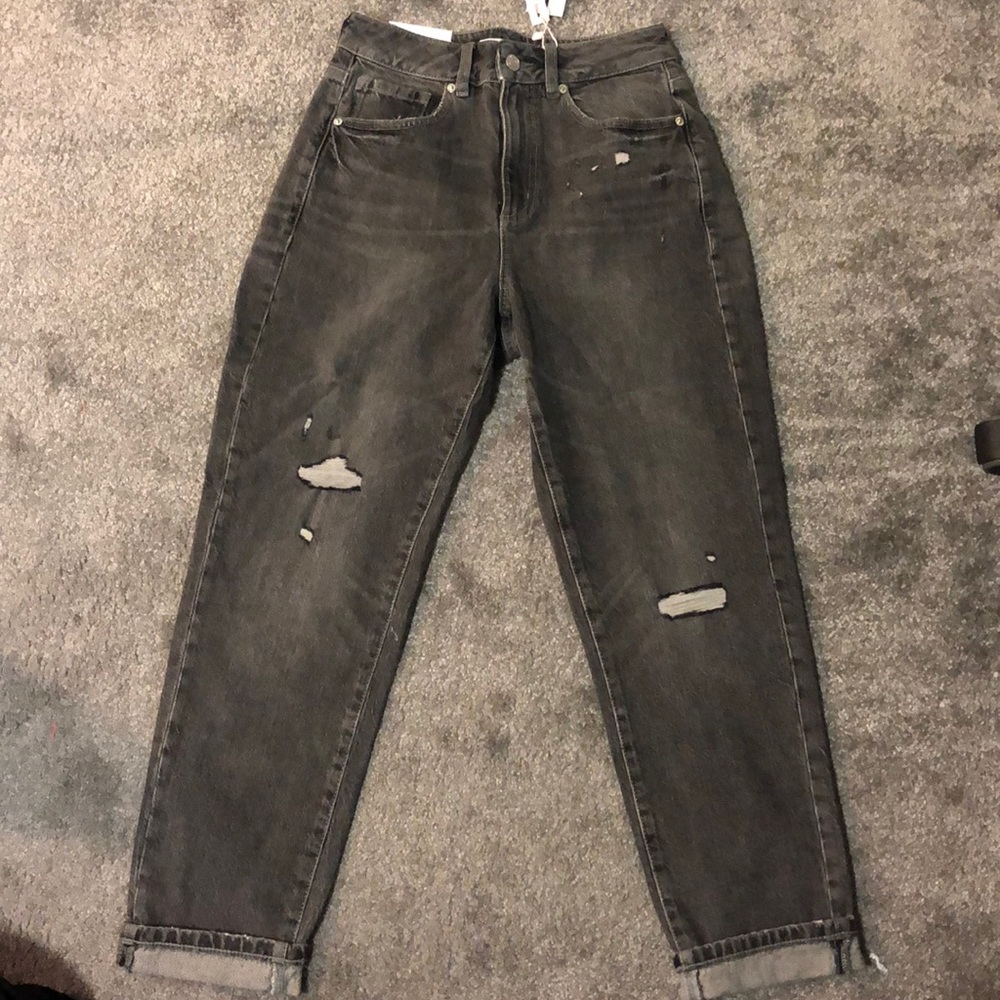 Brand new grey high waisted mom jeans